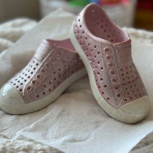 Pink Glitter Native Shoes size c8